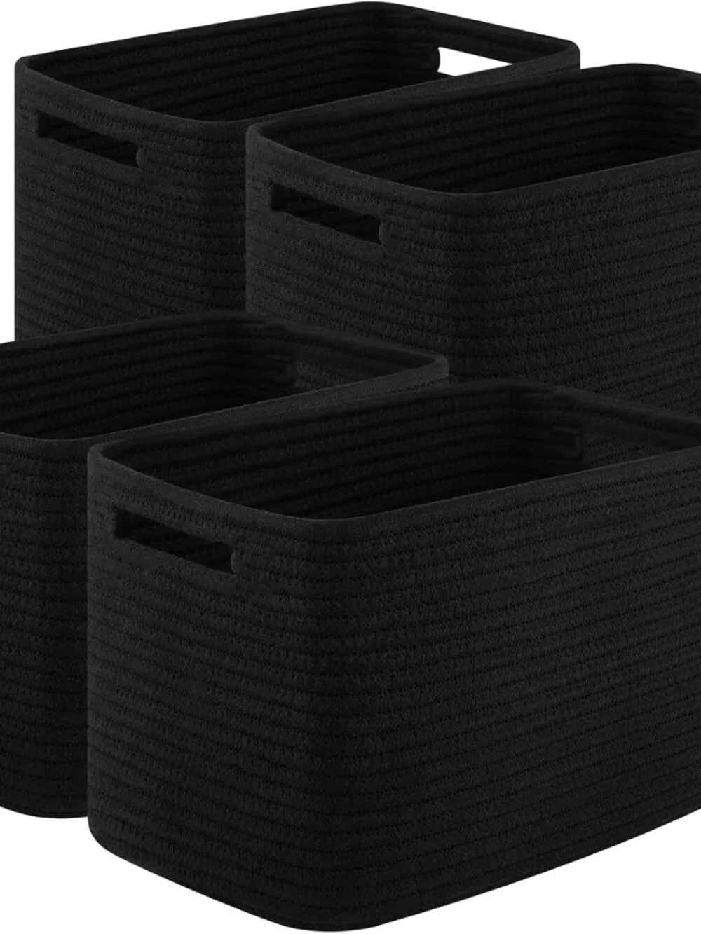 New 4Packs Natural Cotton Rope Storage Baskets for Organizing Toys, Clothes